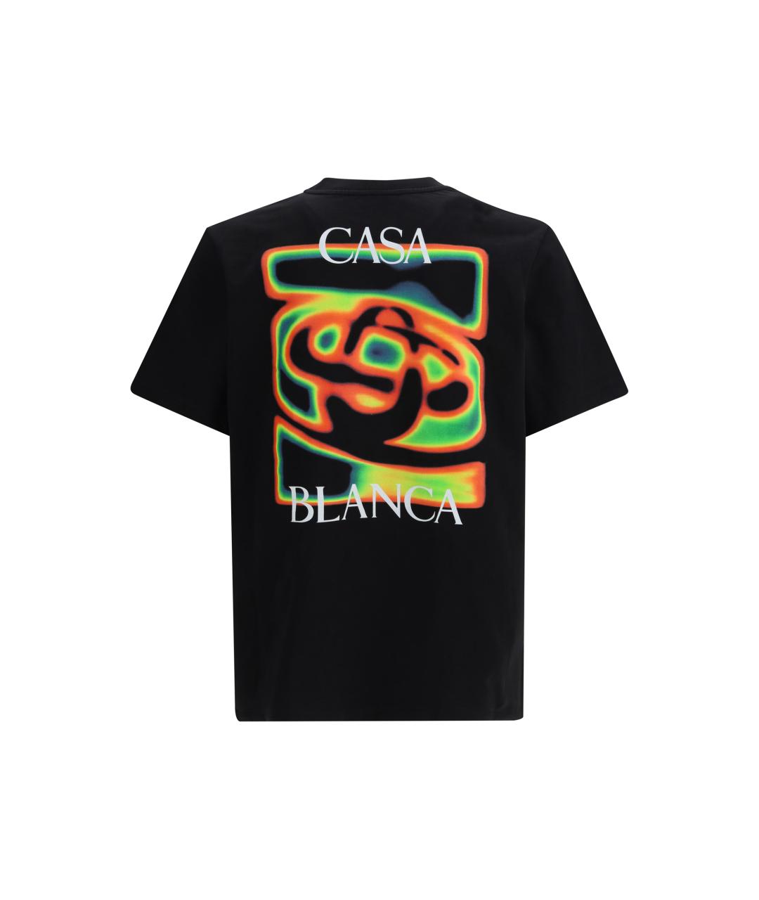 CASABLANCA Черная хлопковая футболка, фото 2