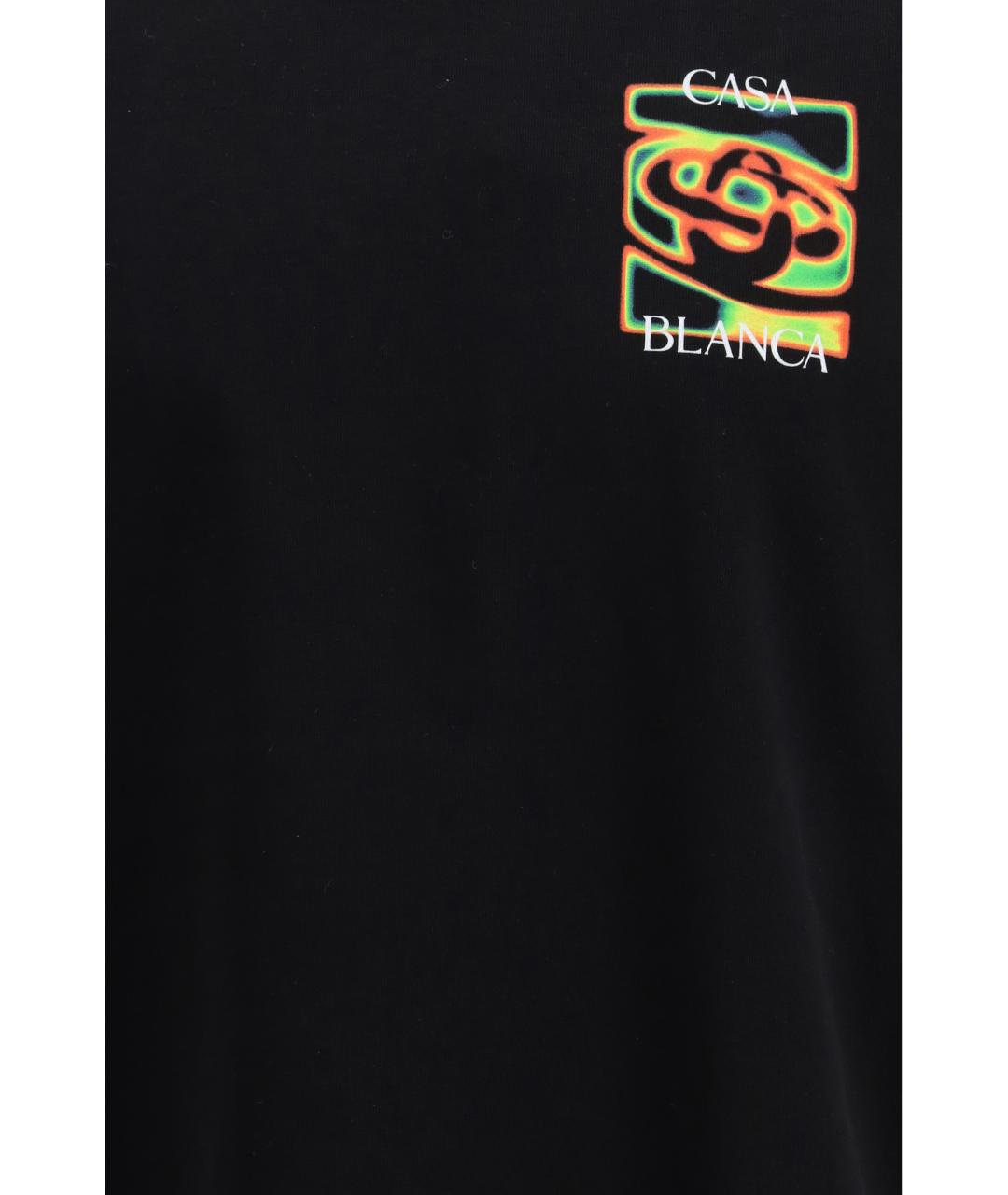 CASABLANCA Черная хлопковая футболка, фото 3