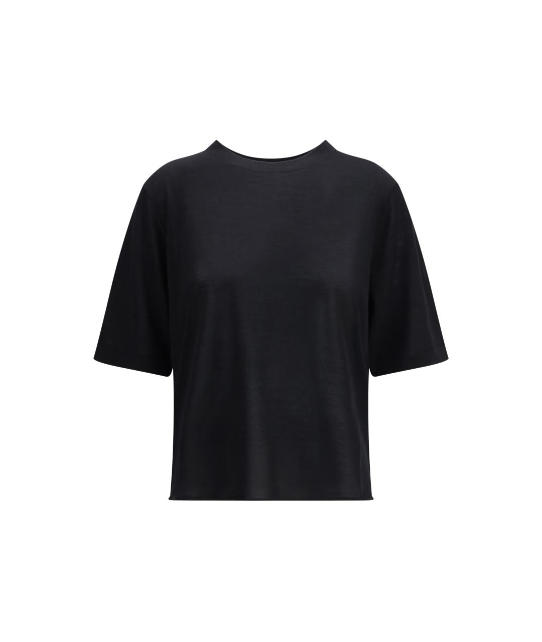 LOULOU STUDIO Черная кашемировая футболка, фото 1