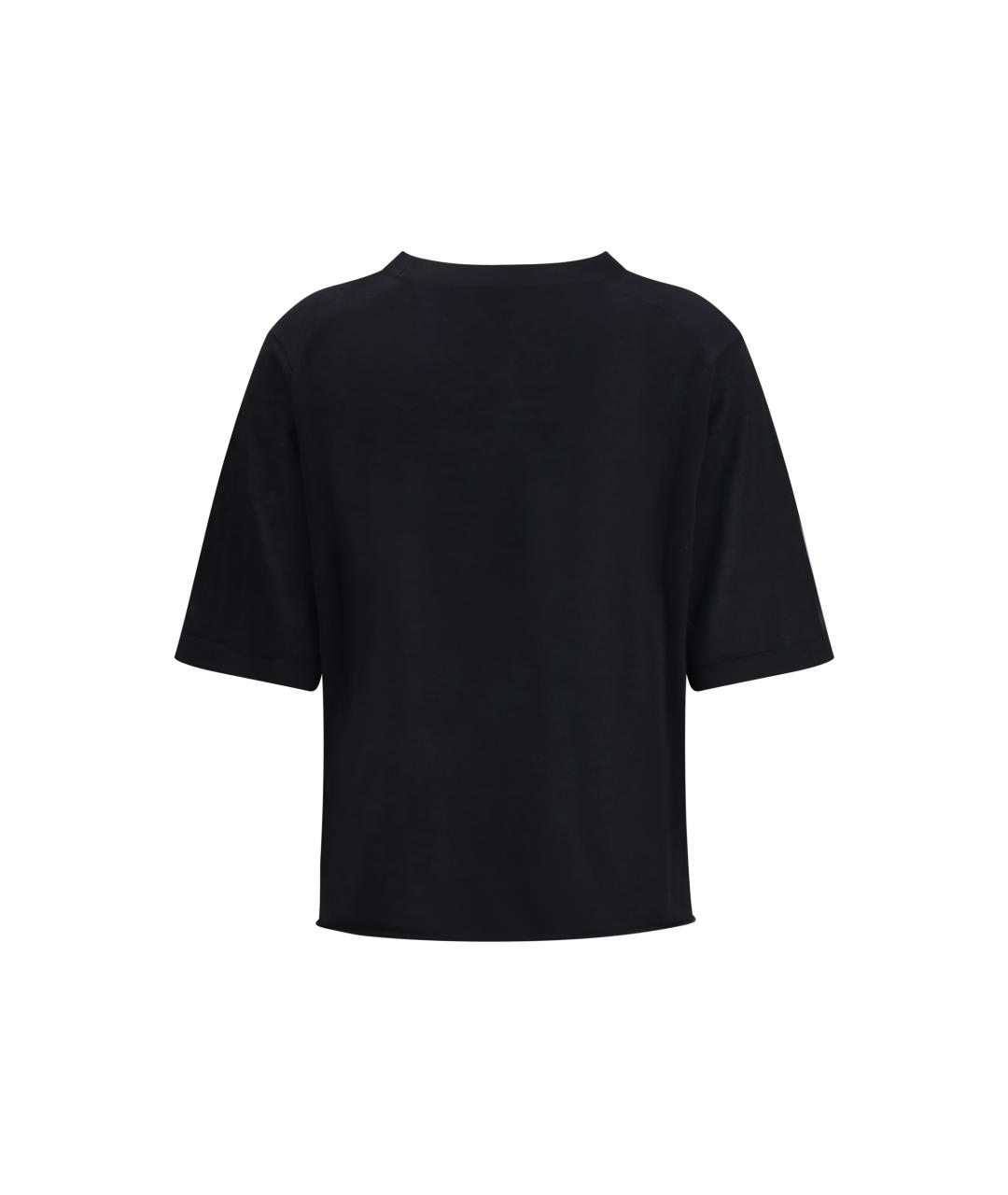 LOULOU STUDIO Черная кашемировая футболка, фото 2