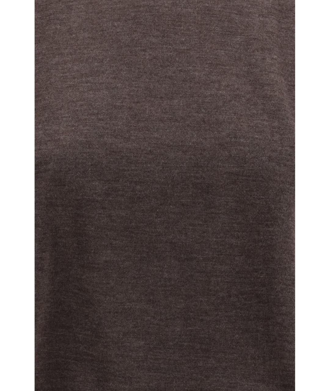 LOULOU STUDIO Коричневая кашемировая футболка, фото 3