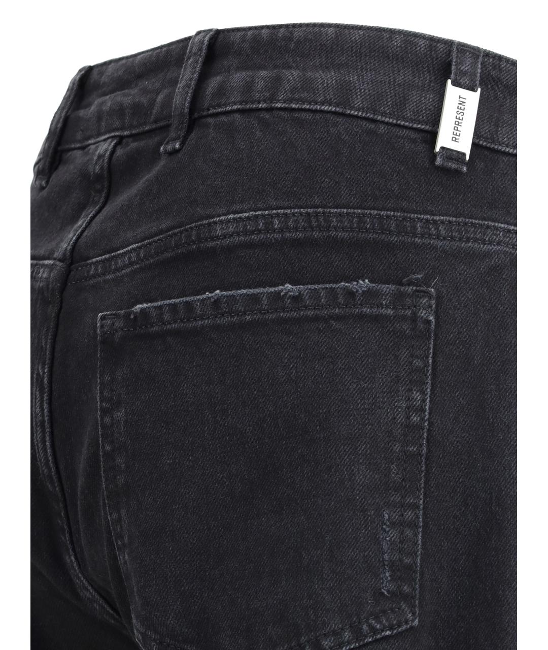 REPRESENT Черные хлопковые прямые джинсы, фото 3