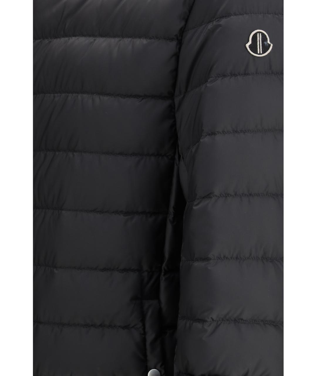 MONCLER Черный полиэстеровый пуховик, фото 3