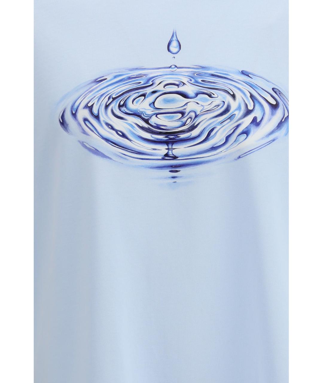 CASABLANCA Голубая хлопковая футболка, фото 3