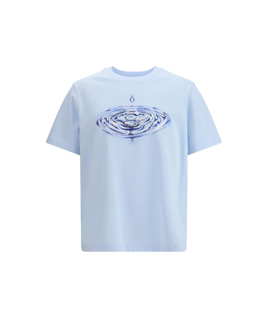 CASABLANCA Голубая хлопковая футболка, фото 4