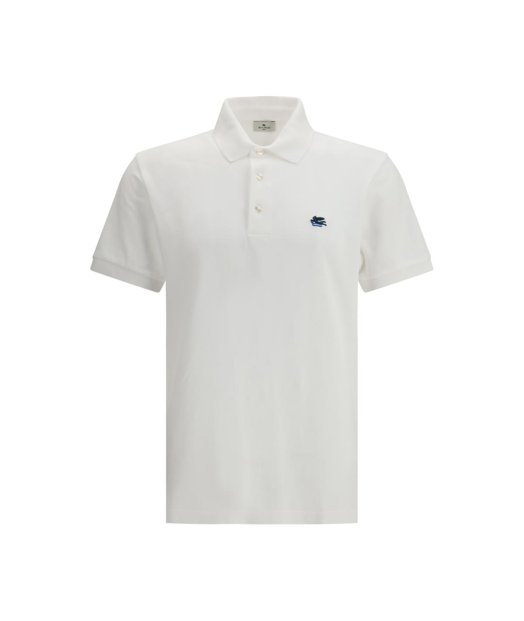 ETRO Белое хлопковое поло с коротким рукавом, фото 1