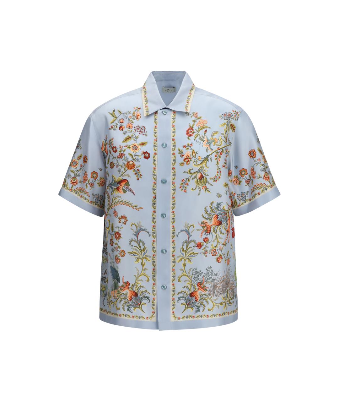 ETRO Голубая шелковая кэжуал рубашка, фото 1