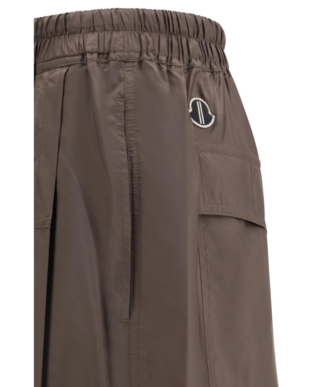 MONCLER Коричневые полиэстеровые шорты, фото 3