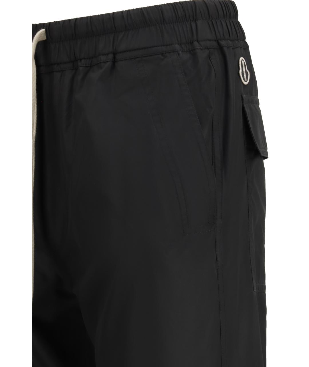 MONCLER Черные полиэстеровые повседневные брюки, фото 3