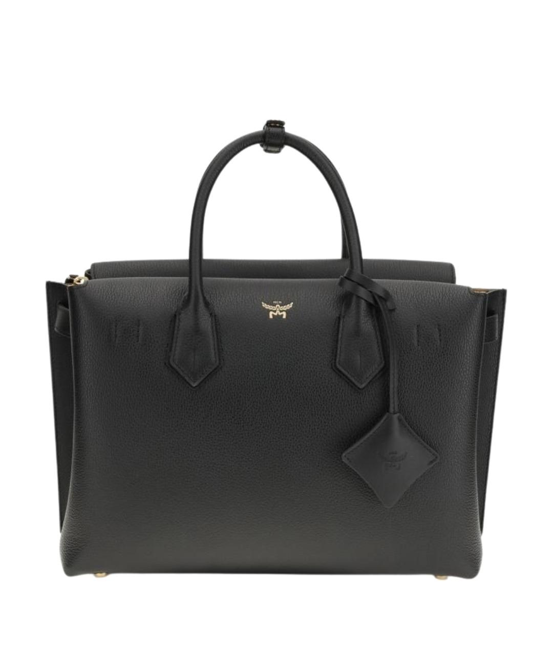 MCM Черная кожаная сумка тоут, фото 1