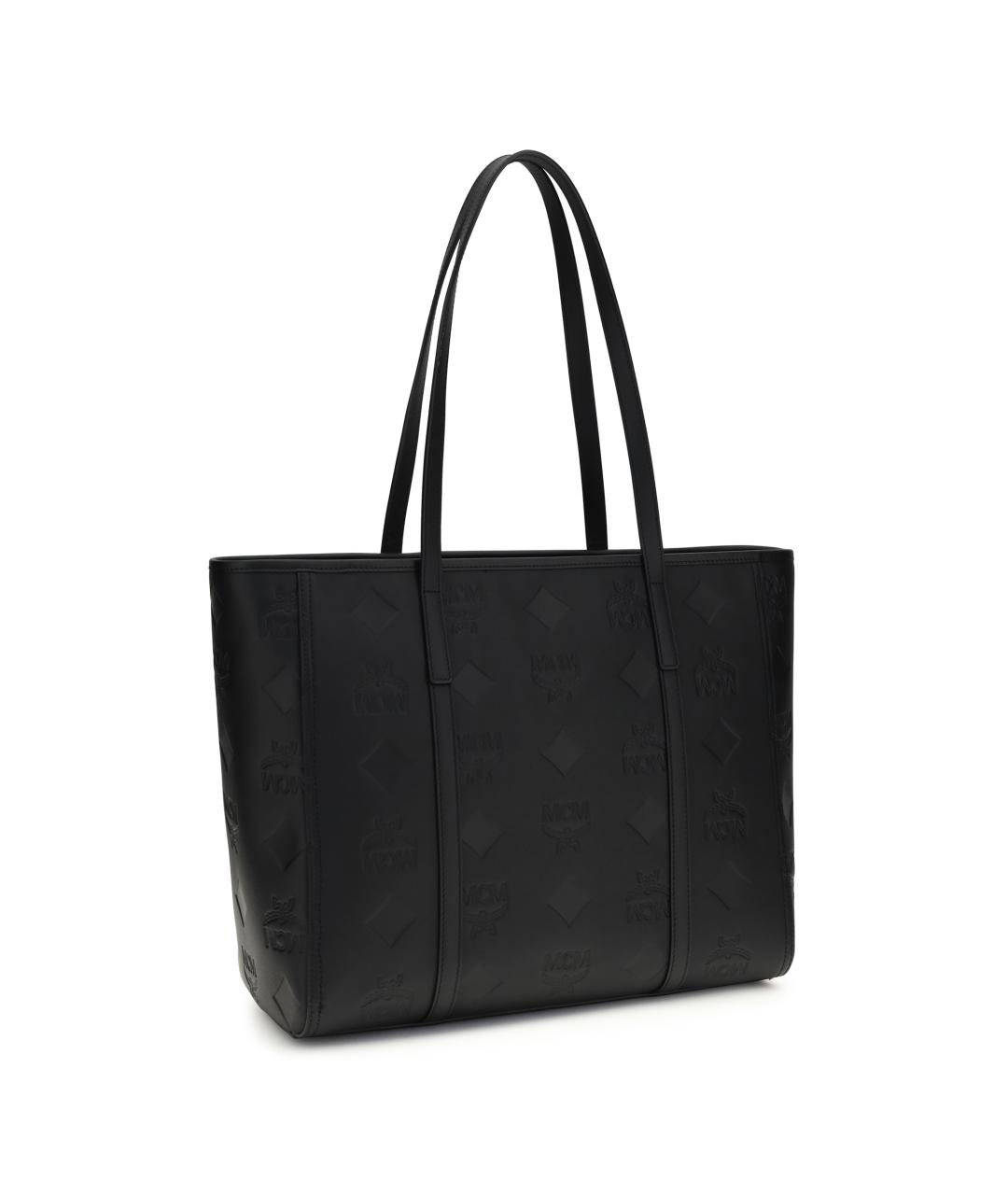 MCM Черная кожаная сумка тоут, фото 3