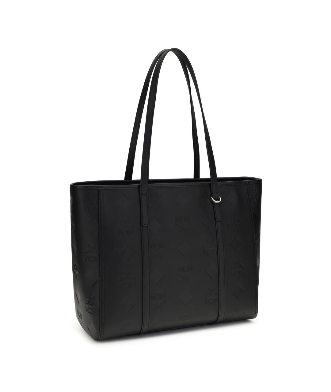MCM Черная кожаная сумка тоут, фото 2