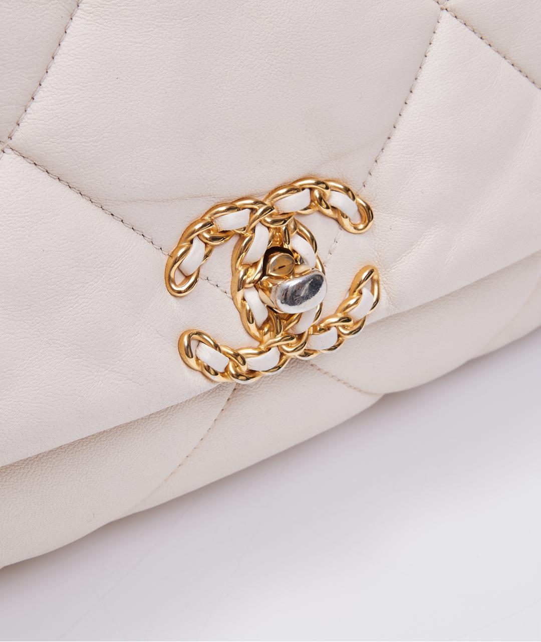 CHANEL Бежевая кожаная сумка через плечо, фото 6