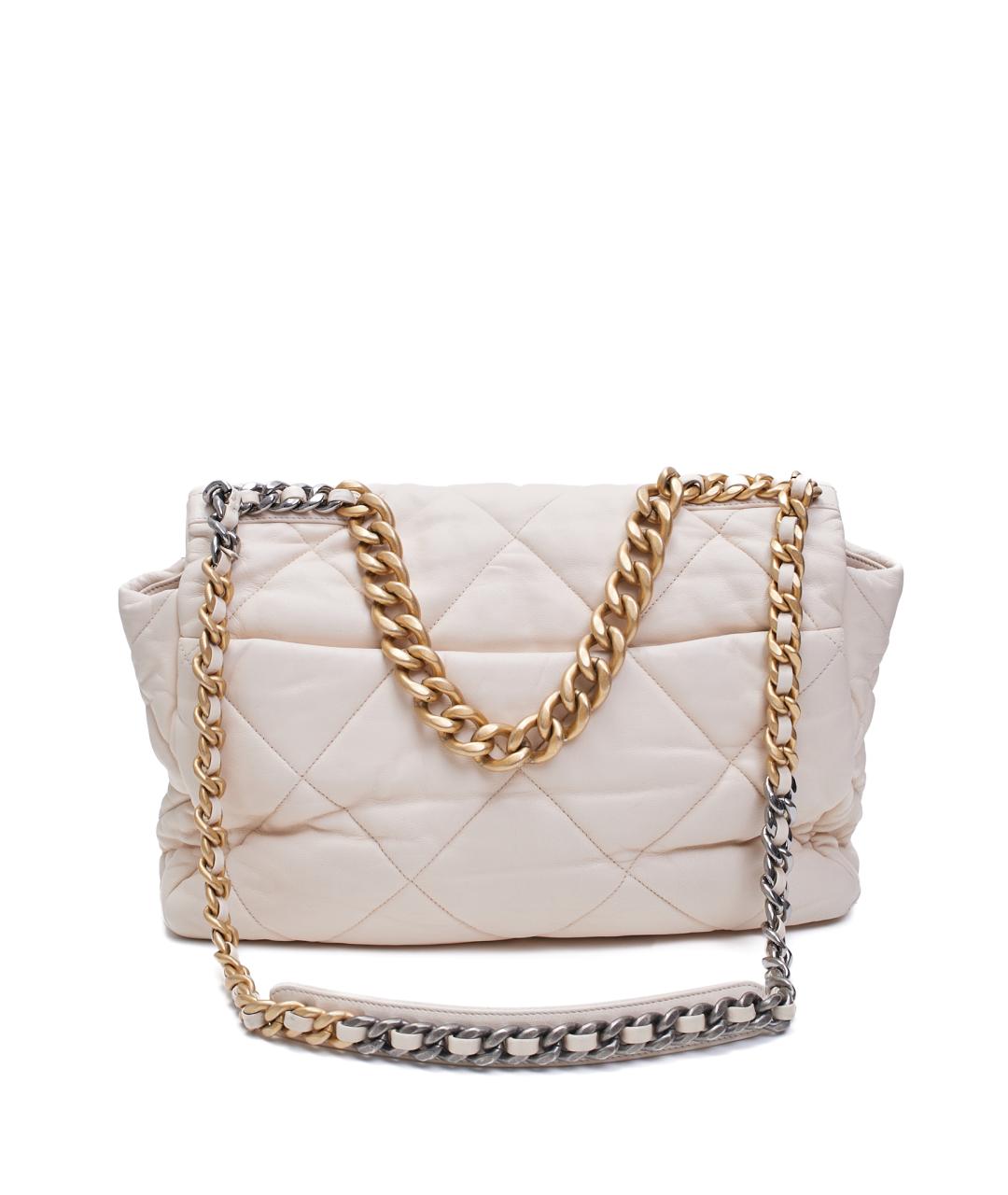 CHANEL Бежевая кожаная сумка через плечо, фото 3