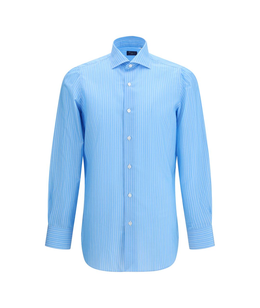 FINAMORE Голубая хлопковая классическая рубашка, фото 1