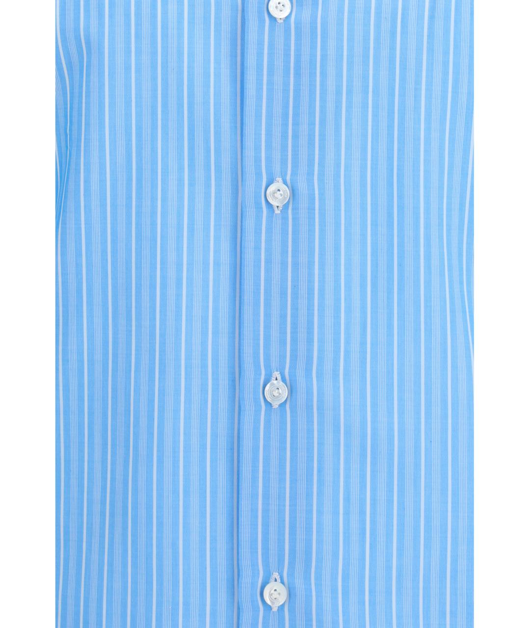 FINAMORE Голубая хлопковая классическая рубашка, фото 3
