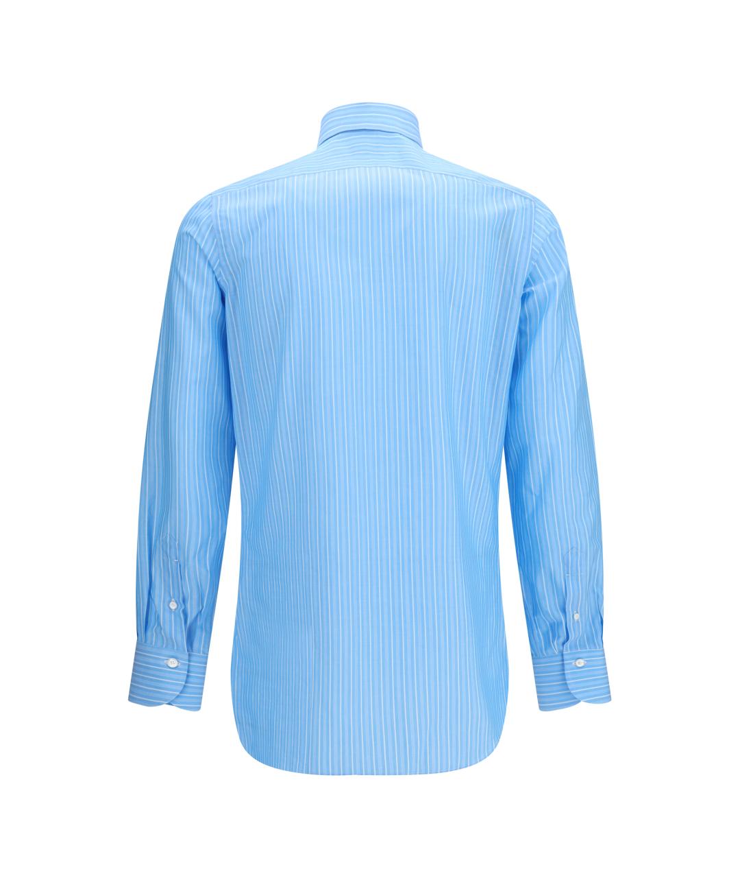 FINAMORE Голубая хлопковая классическая рубашка, фото 2