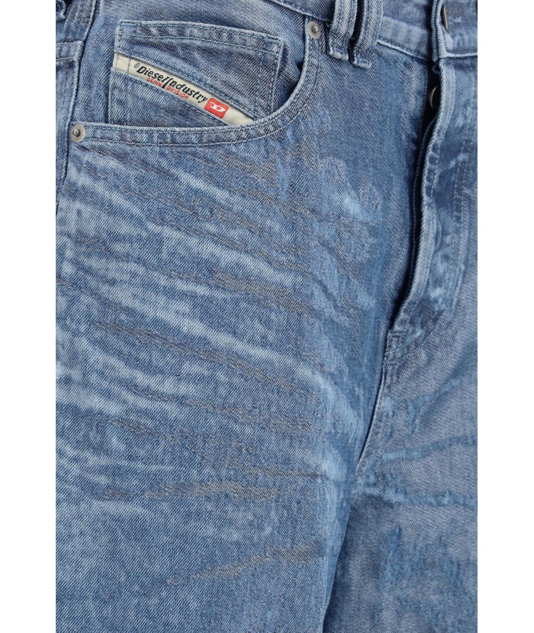 DIESEL Синие хлопковые прямые джинсы, фото 3