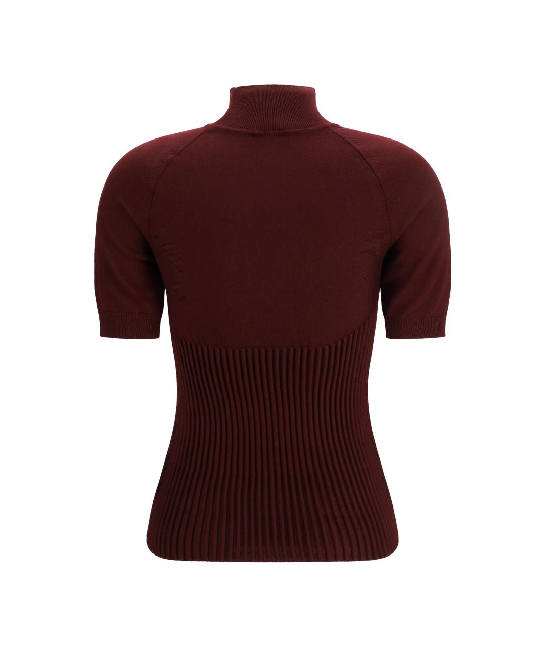 ALAIA Бордовый шерстяной джемпер / свитер, фото 2