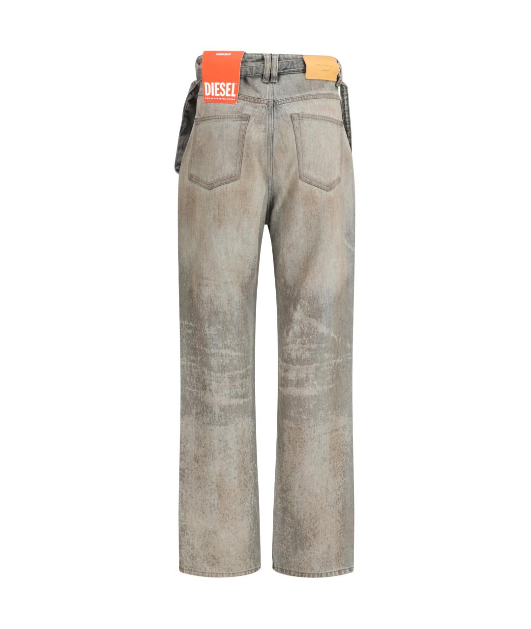 DIESEL Бежевые хлопковые прямые джинсы, фото 2
