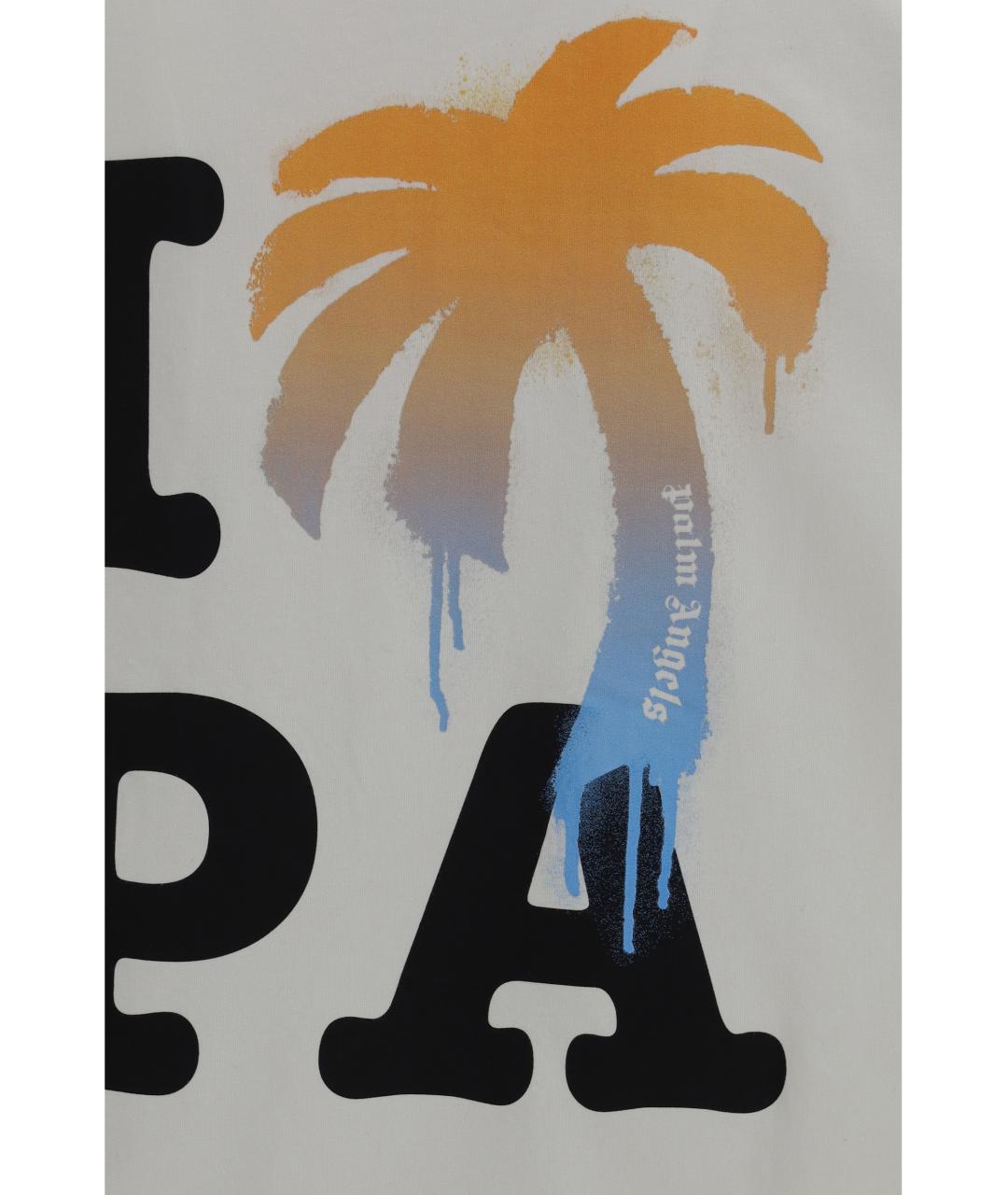 PALM ANGELS Белая хлопковая футболка, фото 3