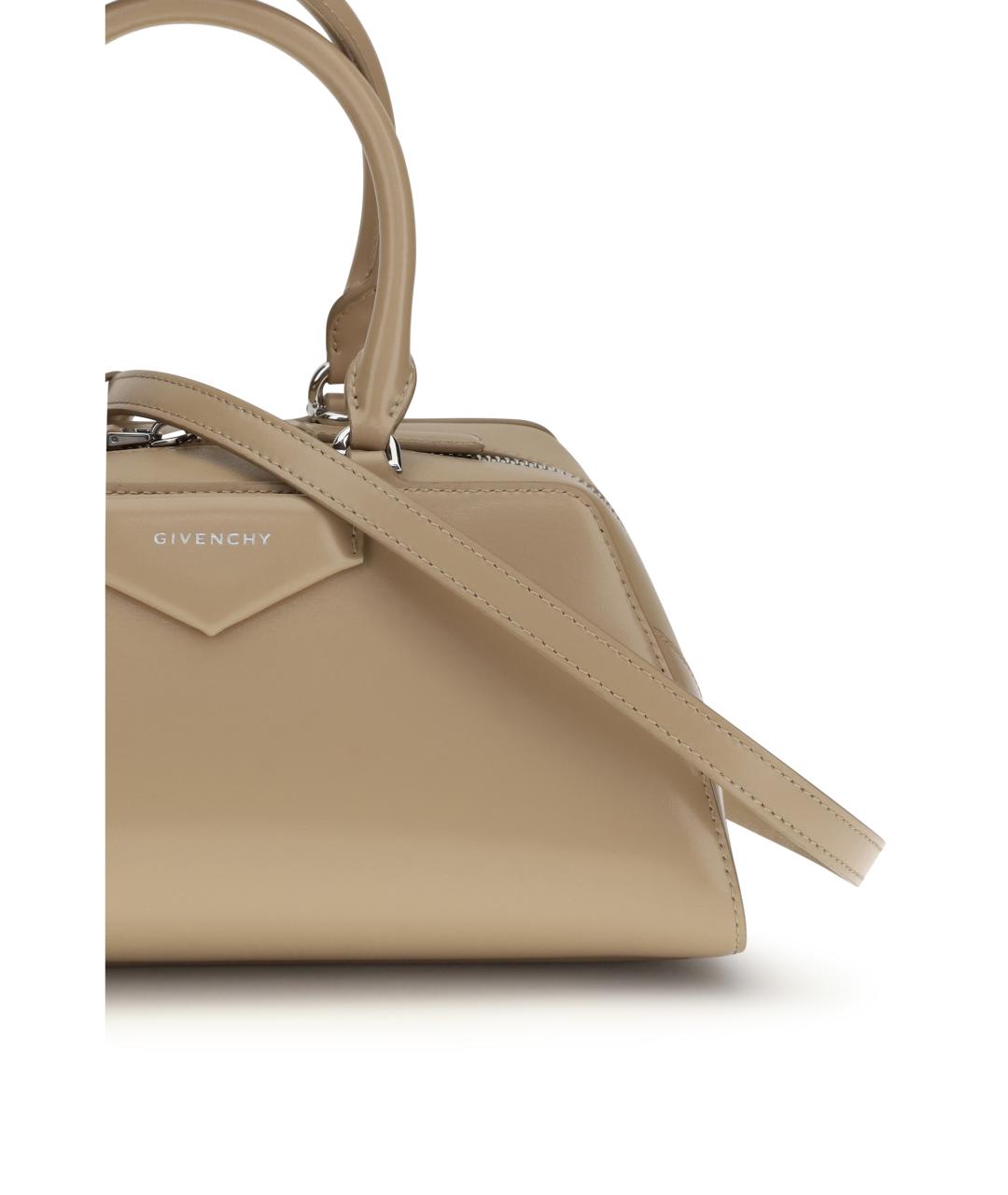 GIVENCHY Бежевая кожаная сумка тоут, фото 4