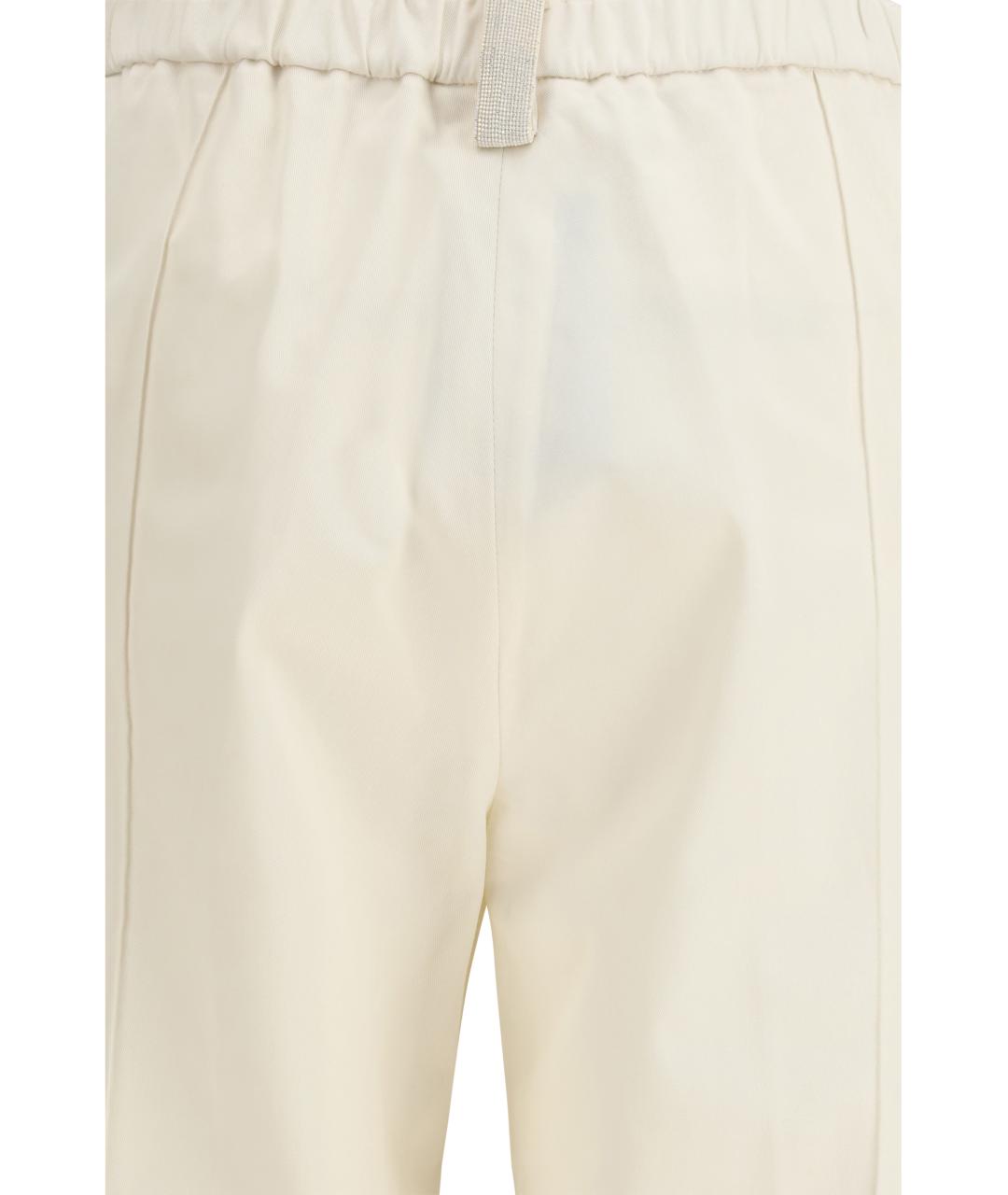 FABIANA FILIPPI Бежевые хлопковые прямые брюки, фото 3