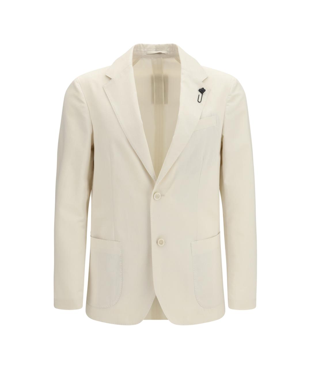 LARDINI Бежевый хлопковый пиджак, фото 1