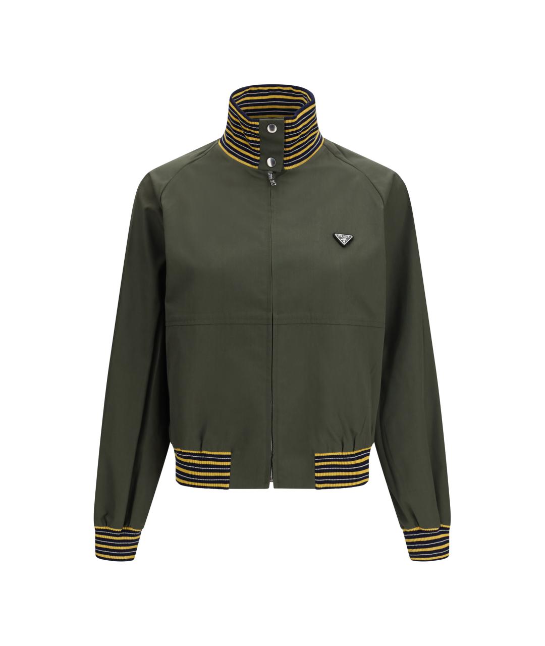 PRADA Зеленая полиэстеровая куртка, фото 1