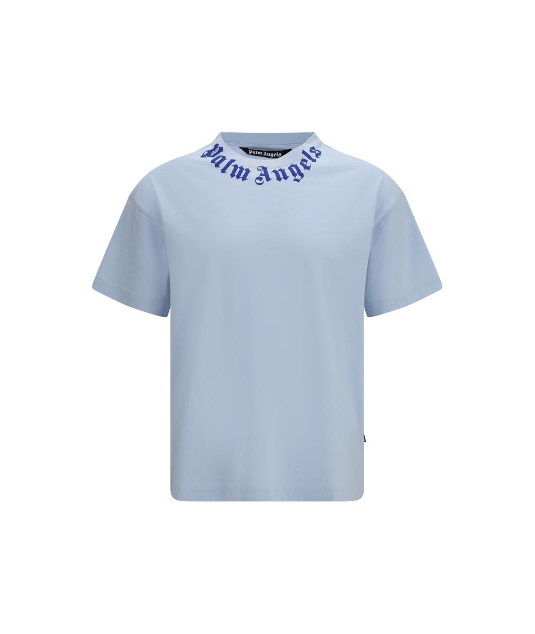 PALM ANGELS Синяя хлопковая футболка, фото 1