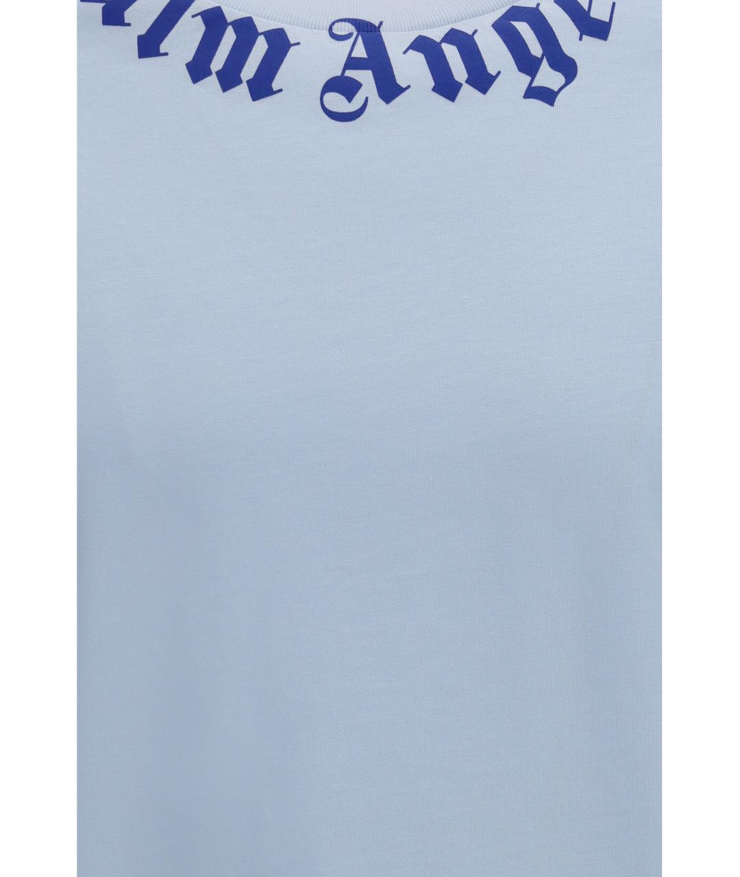 PALM ANGELS Синяя хлопковая футболка, фото 3