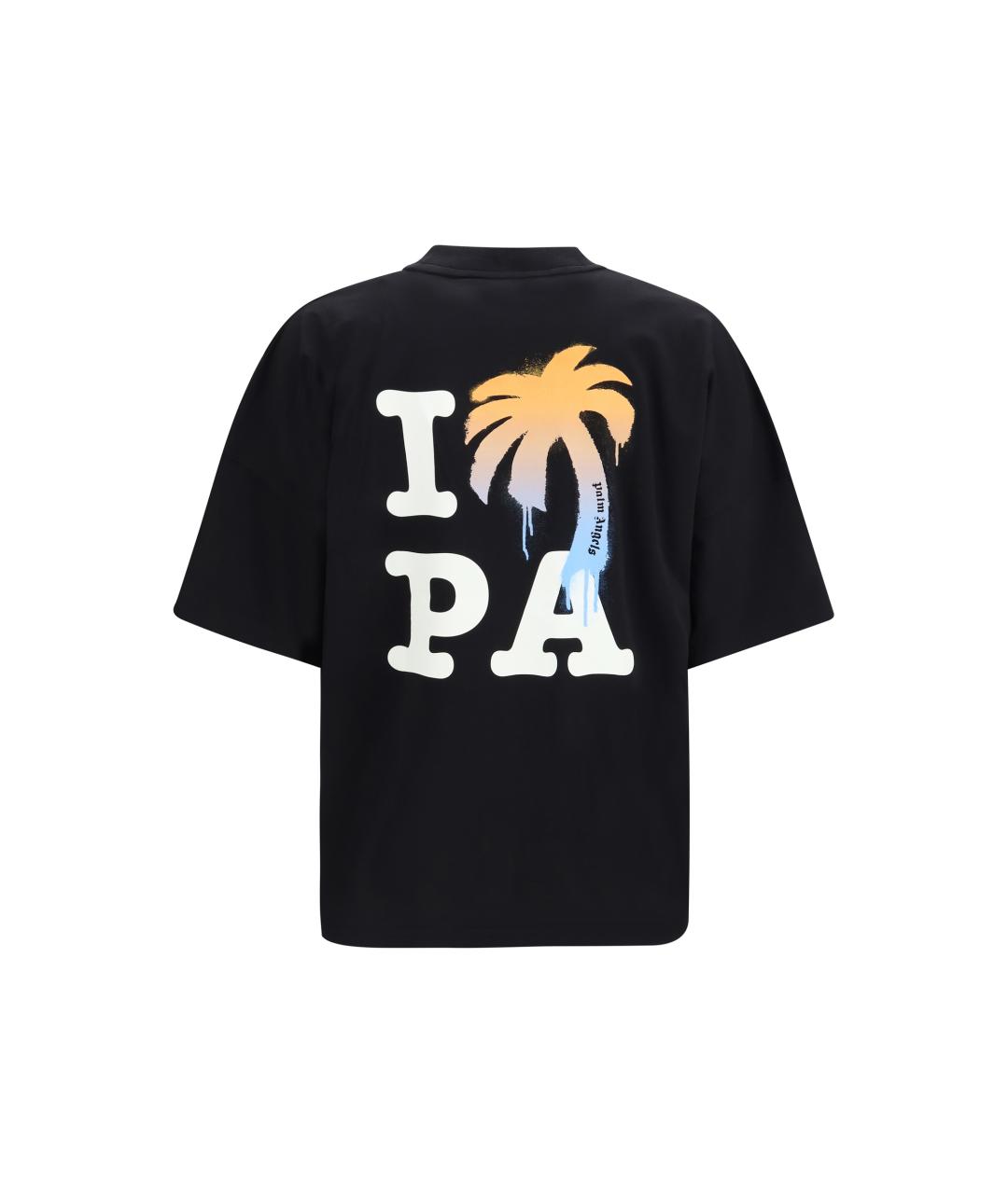 PALM ANGELS Черная хлопковая футболка, фото 2