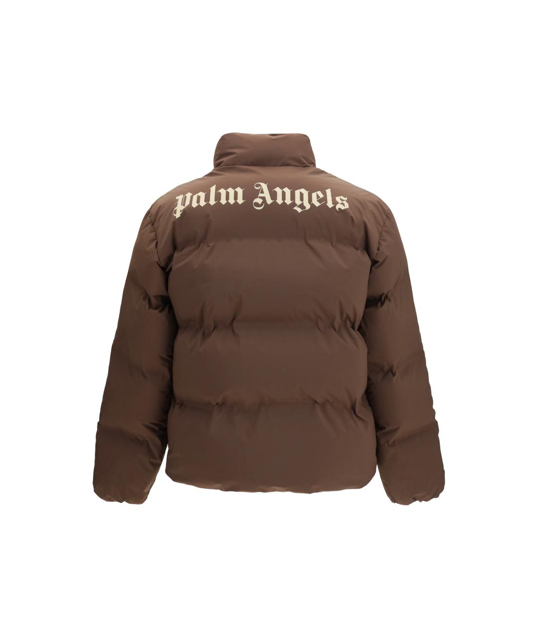 PALM ANGELS Коричневый полиамидовый пуховик, фото 2