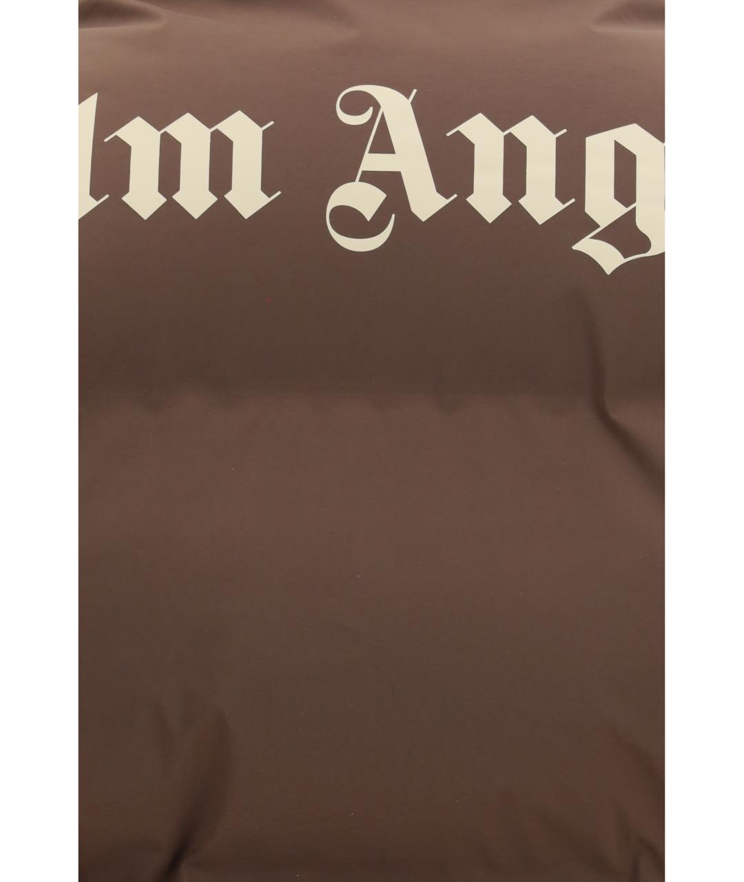 PALM ANGELS Коричневый полиамидовый пуховик, фото 3