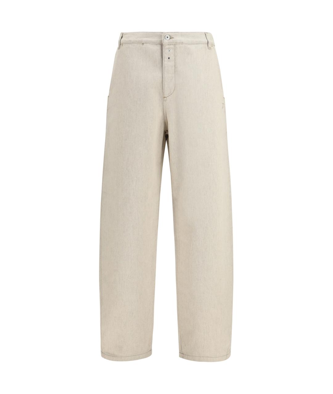 JACQUEMUS Бежевые хлопковые повседневные брюки, фото 1