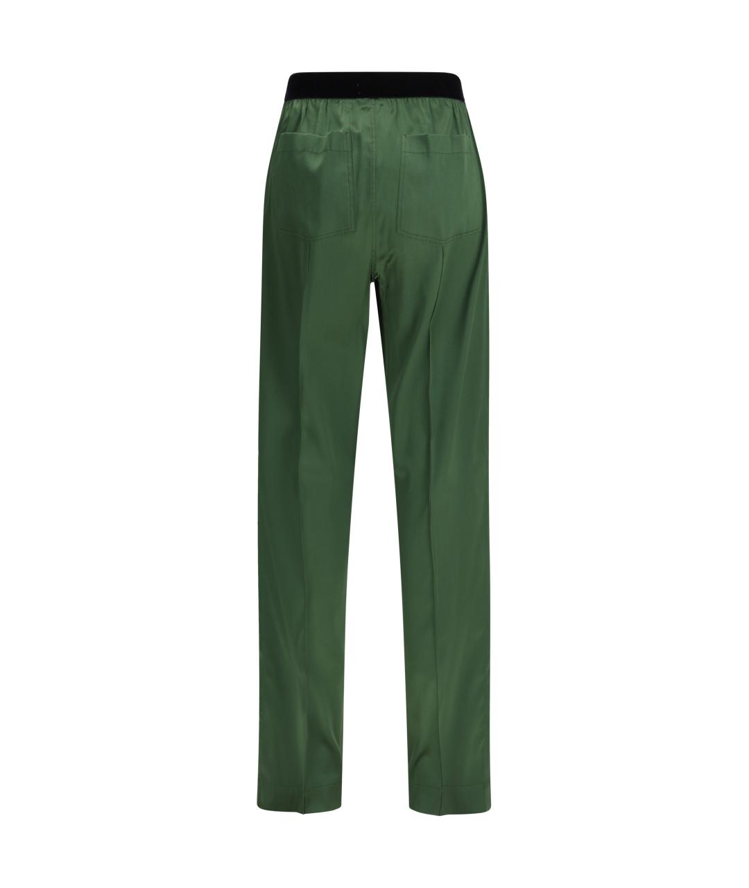 TOM FORD Зеленые шелковые прямые брюки, фото 2