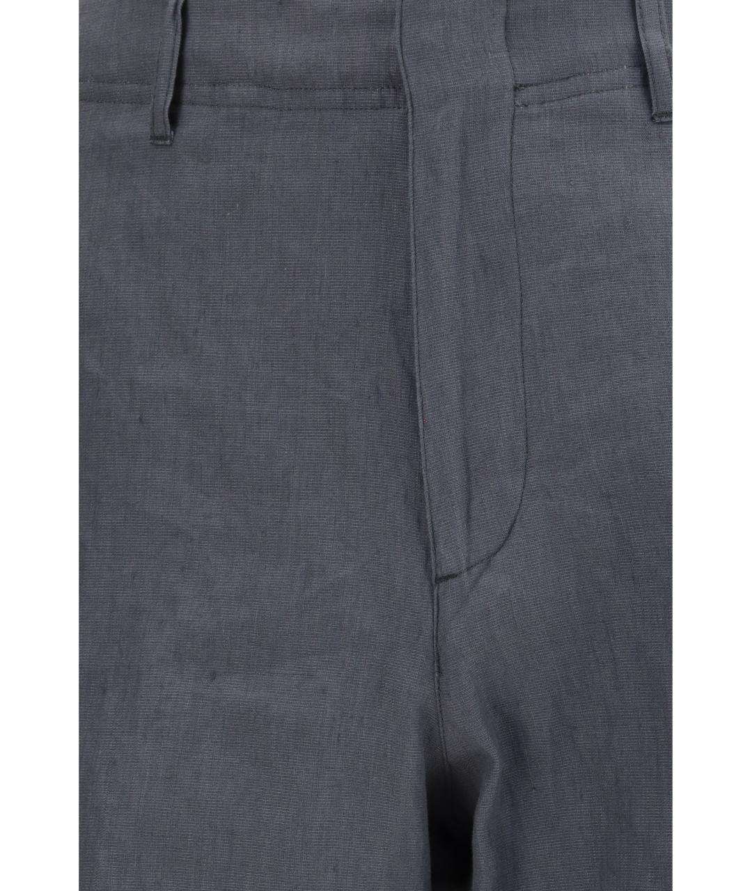 LARDINI Серые льняные повседневные брюки, фото 3
