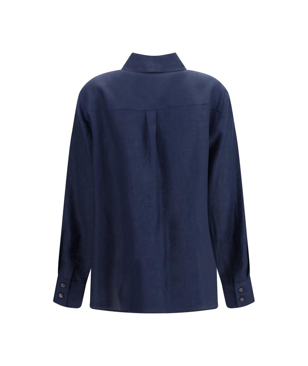 LARDINI Синяя льняная рубашка, фото 2