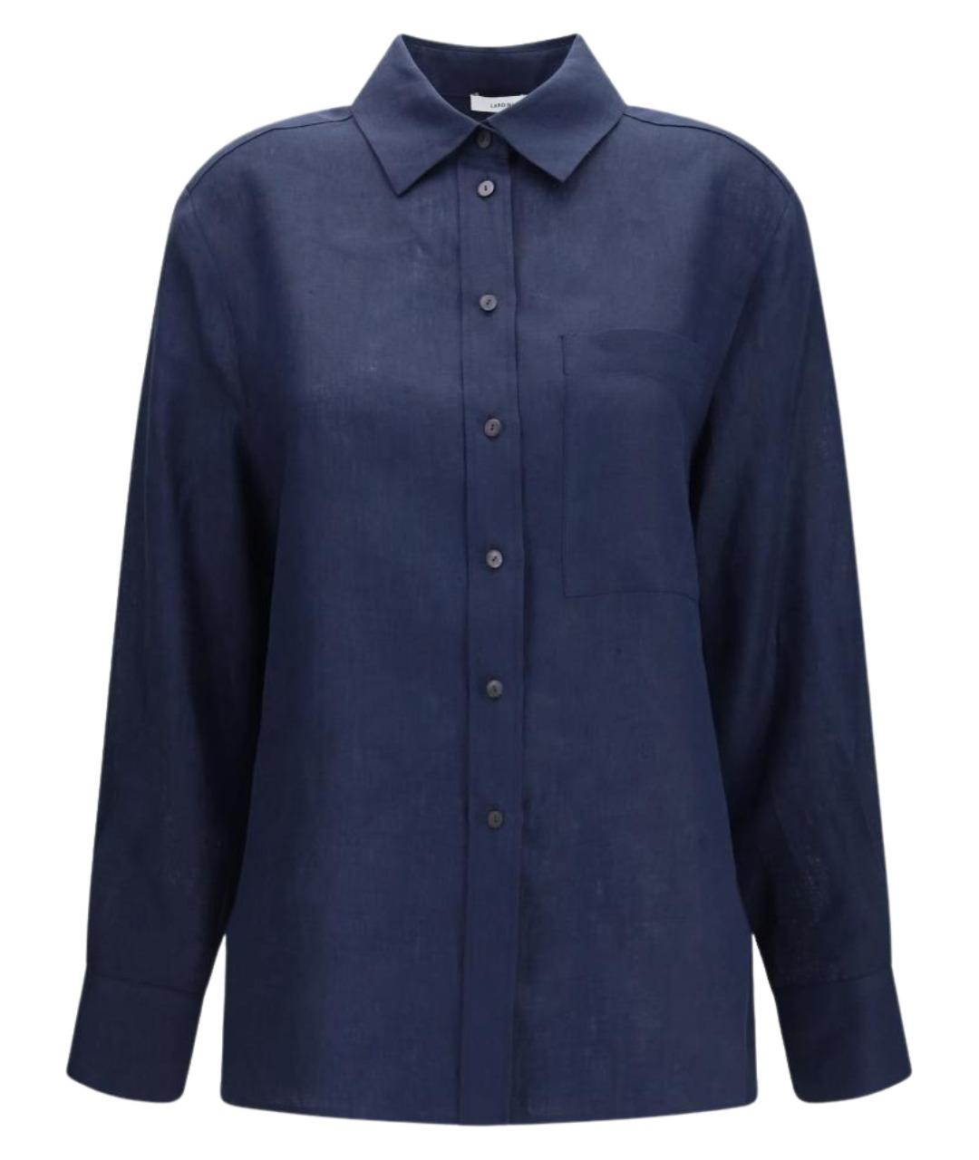 LARDINI Синяя льняная рубашка, фото 1