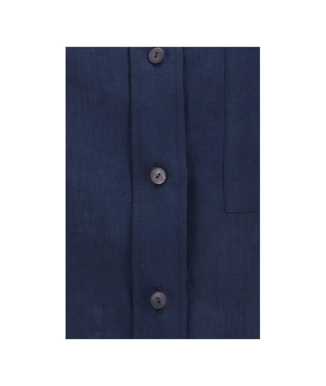 LARDINI Синяя льняная рубашка, фото 3