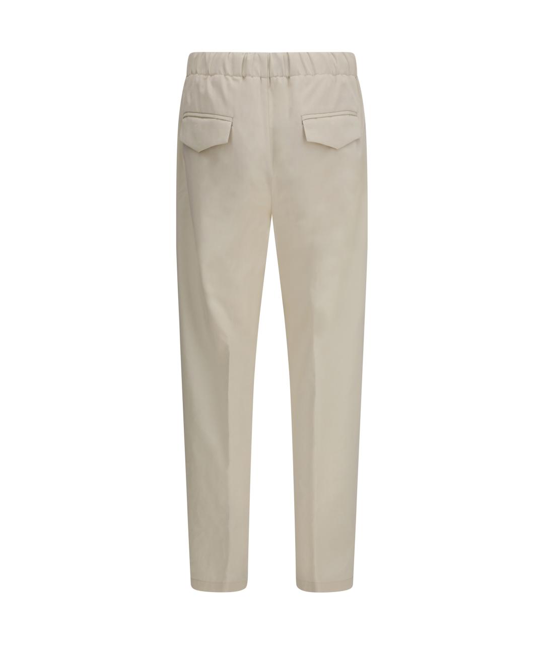 LARDINI Бежевые хлопковые повседневные брюки, фото 2