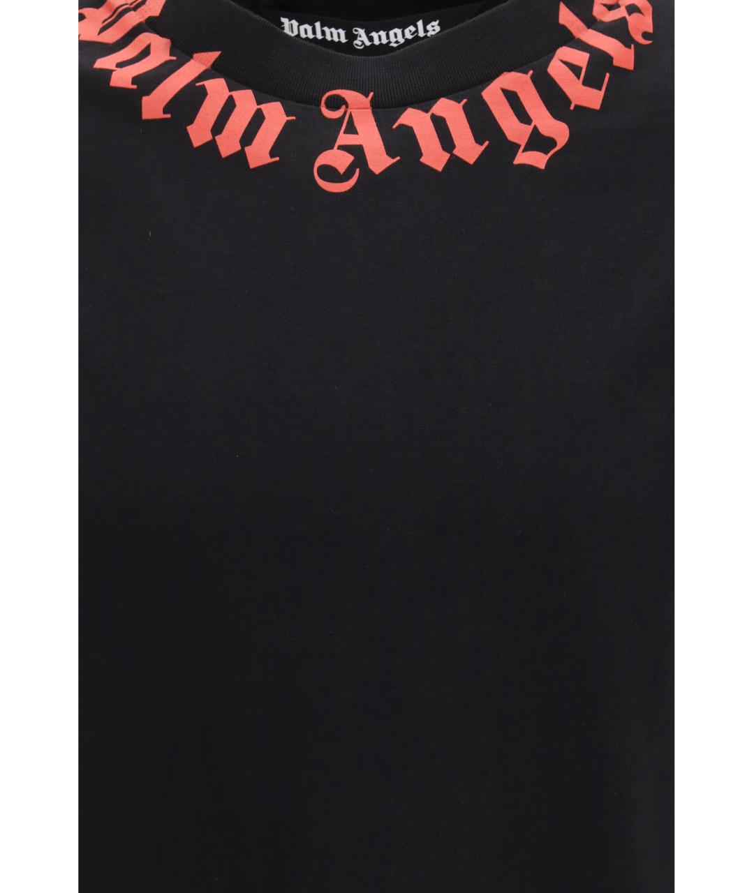 PALM ANGELS Черная хлопковая футболка, фото 3