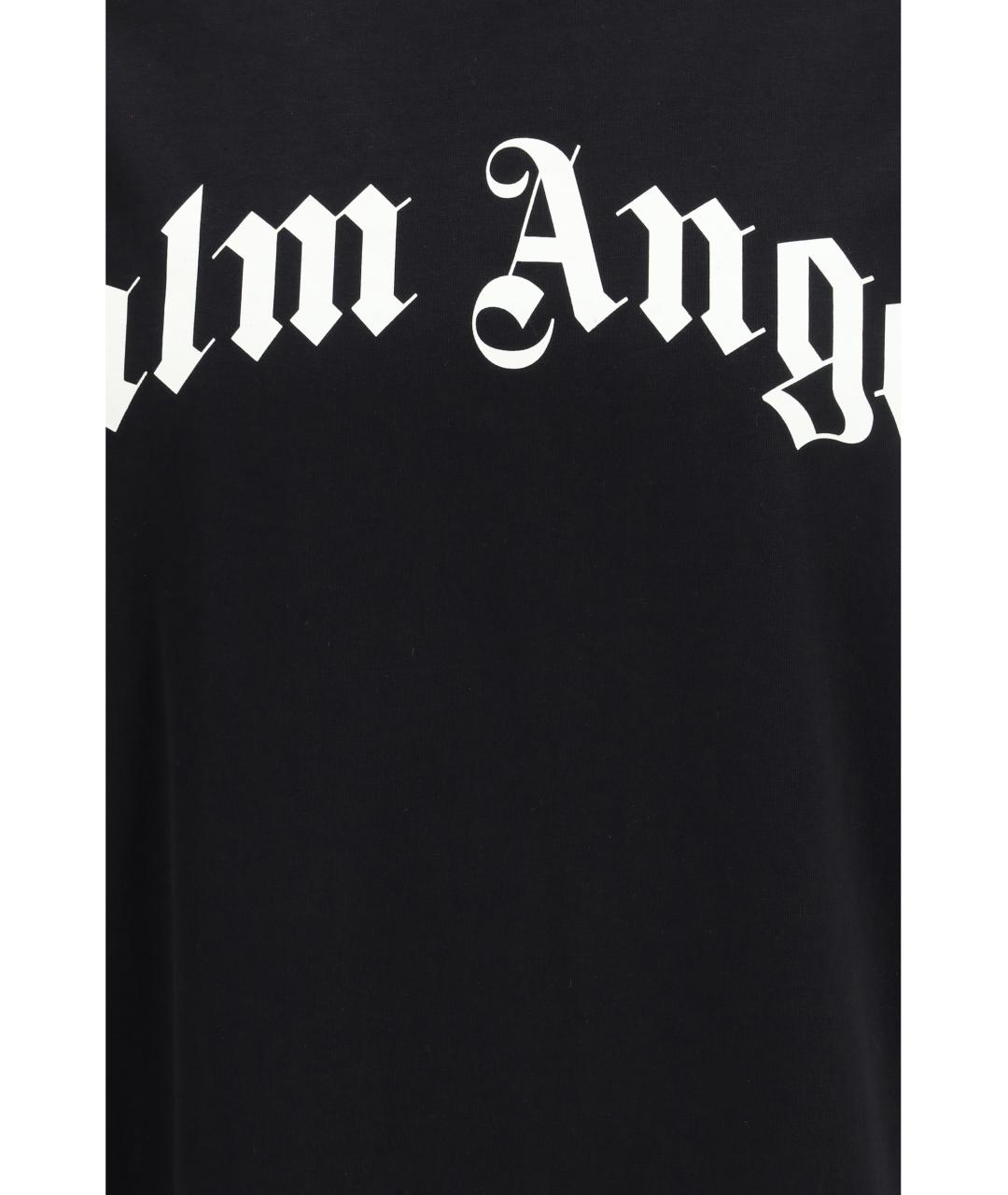 PALM ANGELS Черная хлопковая футболка, фото 3