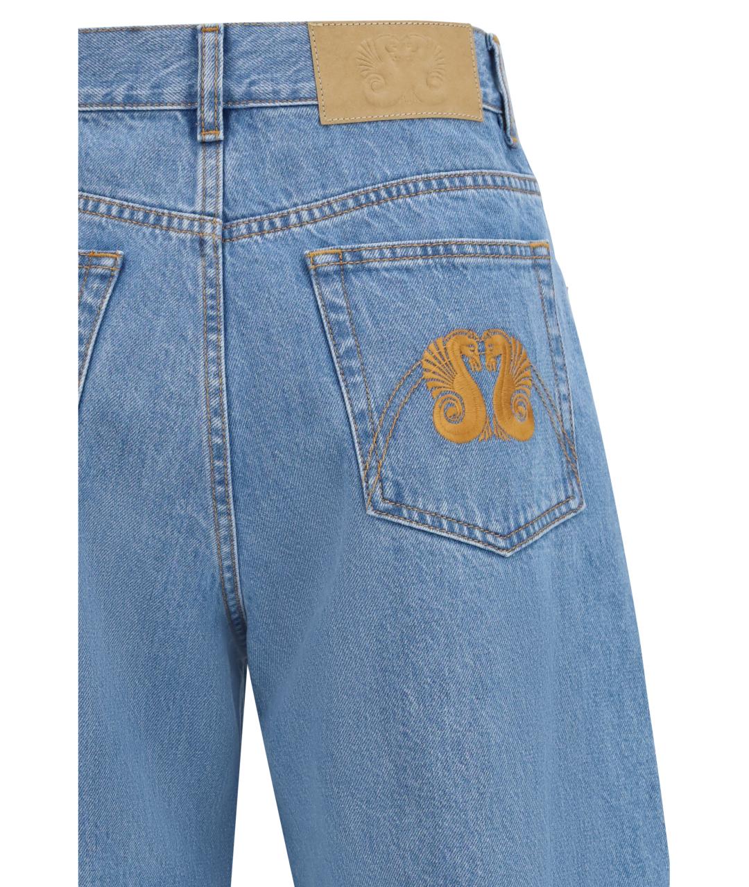 BLAZE MILANO Голубые хлопковые прямые джинсы, фото 3