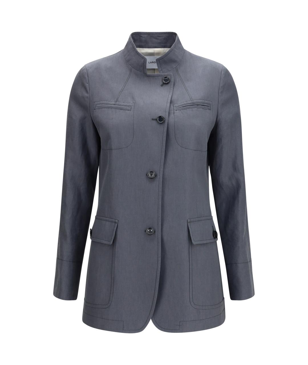 LARDINI Серый льняной жакет/пиджак, фото 1