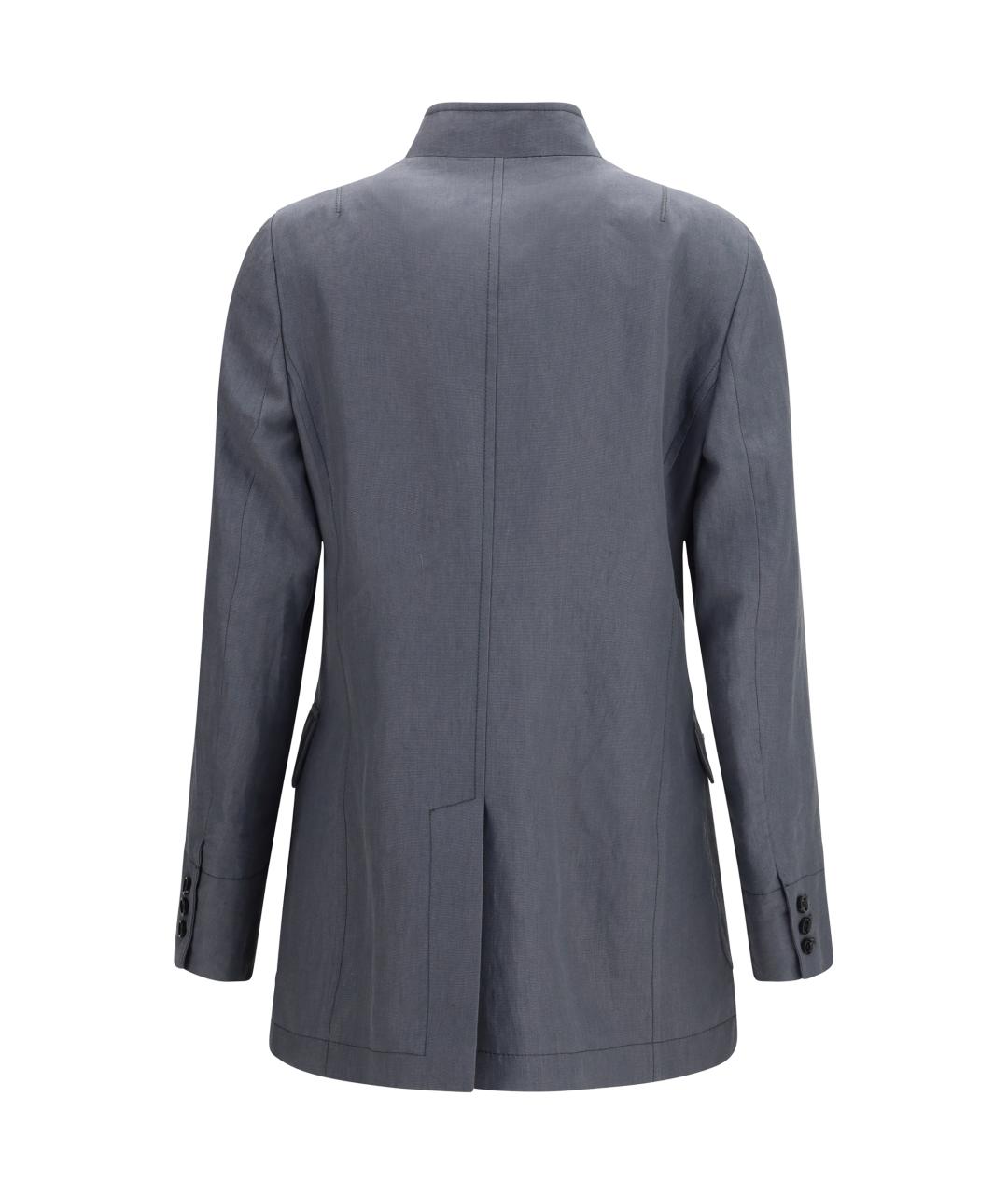 LARDINI Серый льняной жакет/пиджак, фото 2