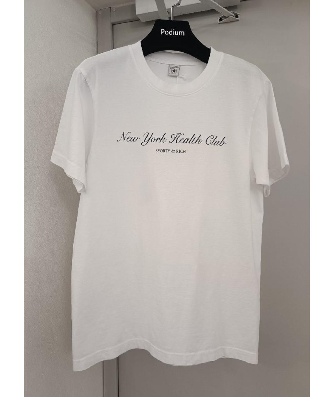 SPORTY AND RICH Белая хлопковая футболка, фото 7