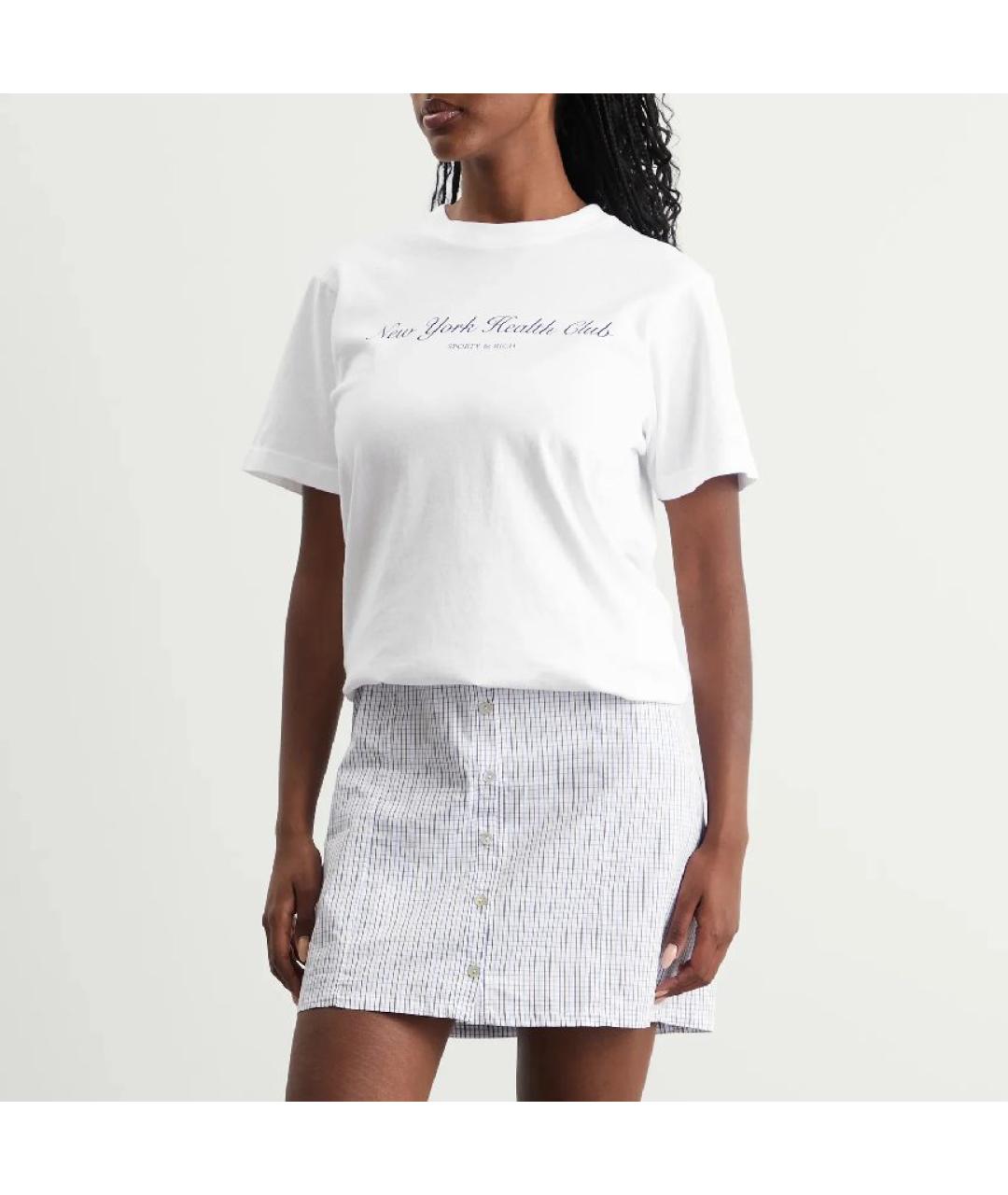 SPORTY AND RICH Белая хлопковая футболка, фото 6