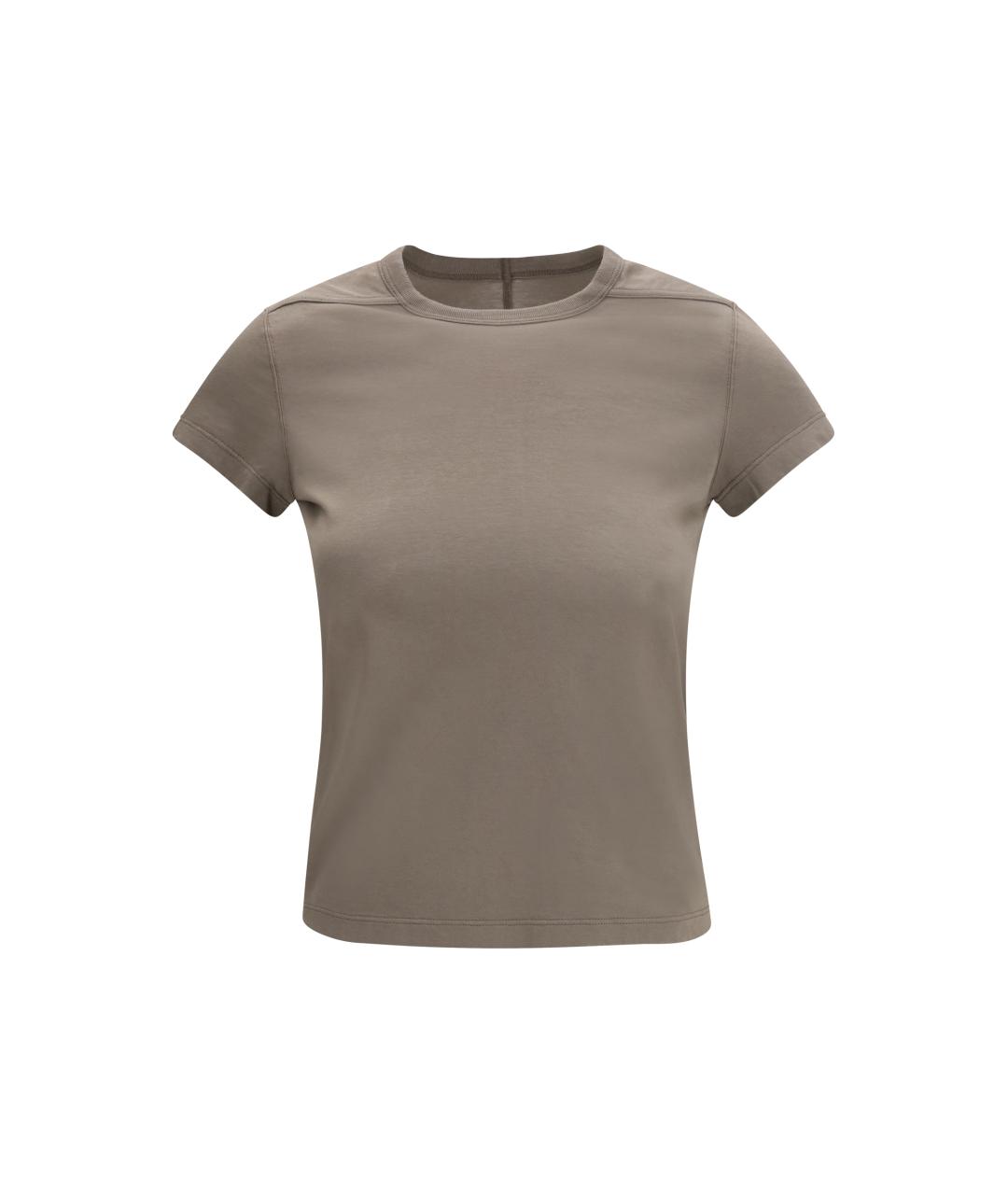 RICK OWENS Коричневая хлопковая футболка, фото 4