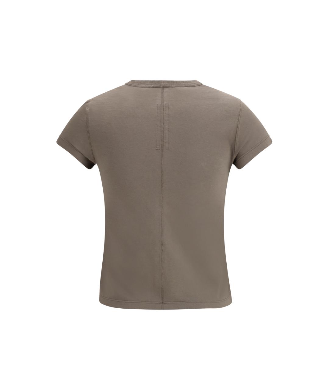 RICK OWENS Коричневая хлопковая футболка, фото 2